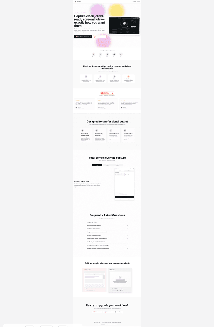 Snapify full page screenshot captured with the Alt+Shift+F keyboard shortcut